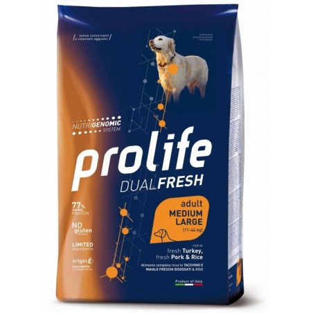 PROLIFE DOG DF TURKEY/PORK&RICE M/L KG.12
