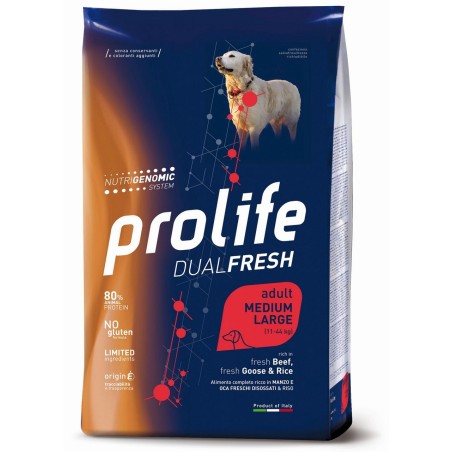 PROLIFE DOG DF BEEF/GOOS&RICE M/L KG.12
