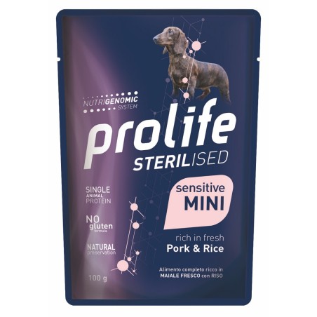 PROLIFE DOGW BS ST PORK/RICE GR.100