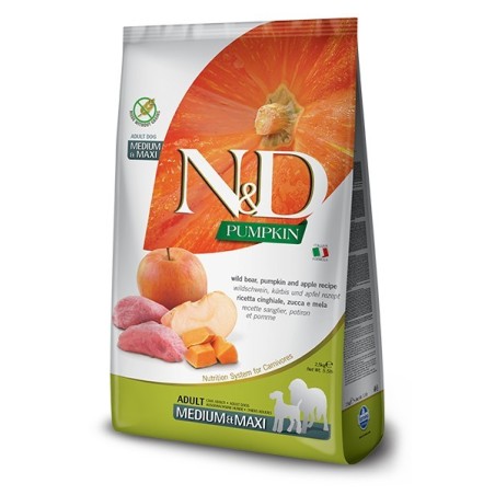 N&D DOG PUMPK. BOAR & APPLE ADULT MED&MAXI KG.12