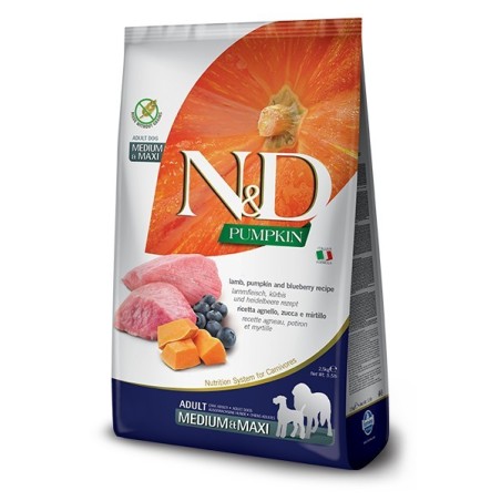 N&D DOG PUMPK. LAMB/BLU. ADULT MED/MAX 2.5 KG