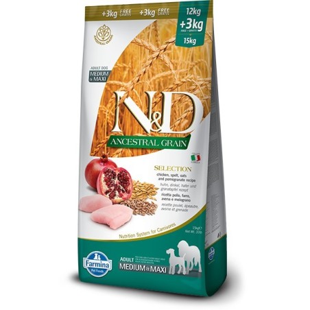 N&D DOG ANCES. SELECTION POLL/POM. MED/MAX 15 KG