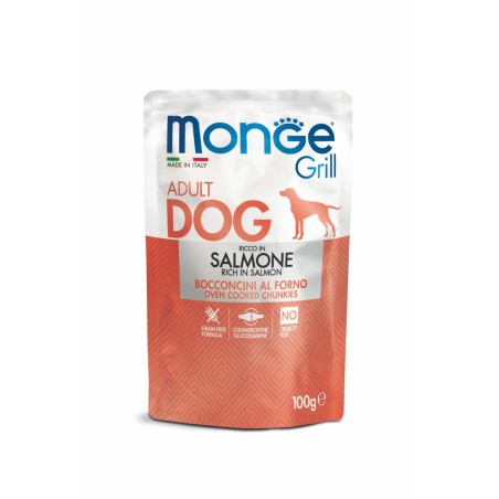 MONGE GRILL BUS. DOG SALMONE GR.100