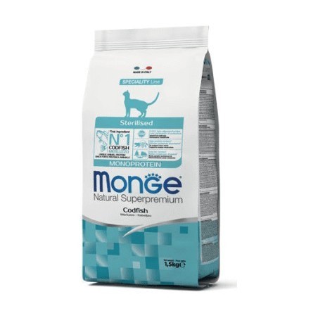 MONGE CAT STERILIZZATO MERLUZZO KG.1,5