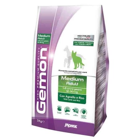 GEMON DOG MEDIUM ADULT AGNELLO/RISO KG 15