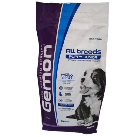 GEMON DOG ALL.BREEDS PUPPY&JUNIOR TON/RISO KG.15