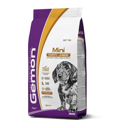 GEMON DOG MINI PUPPY&JUNIOR POLLO/RISO KG.3