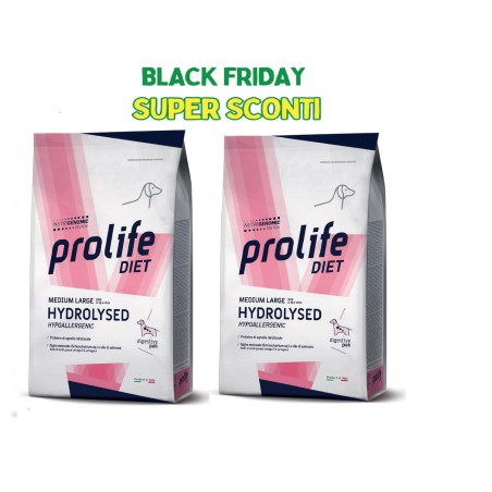 2 pezzi PROLIFE DIET.DOG HYDROLISED LAMB M/L KG.8