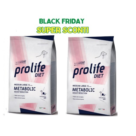 2 pezzi PROLIFE DIET.DOG METABOLIC KG.8