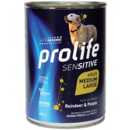PROLIFE DOGW SENS. RENNA & POT GR.400