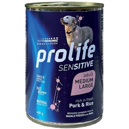 PROLIFE DOGW SENS PORK& RICE M/L 400 GR