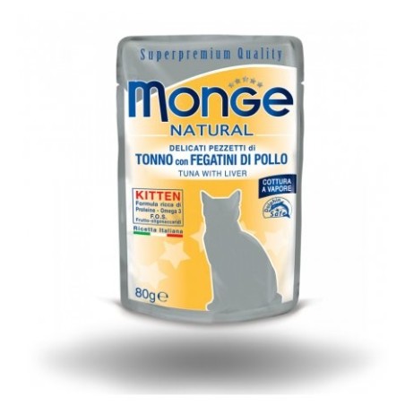 MONGE BS.CAT TONNO/FEGATINI DI POLLO GR.80